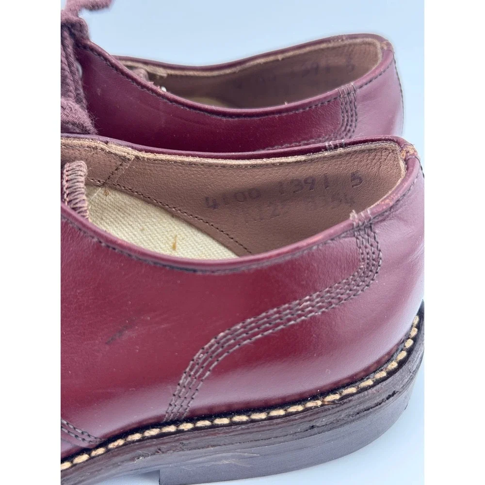 Vintage Peter Diamond Kid's Burgundy Leather Oxford Shoes Lace‎ Up Size: 5